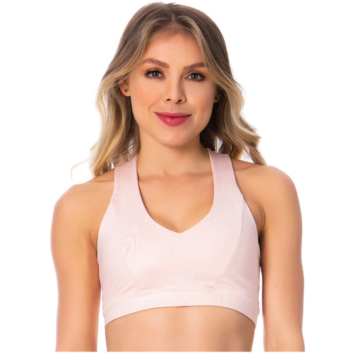 FLEXMEE 902032 Criss-Cross Pink Sports Bra for Women | Microfiber