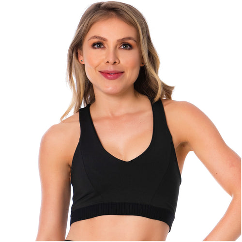 FLEXMEE 902036 | Criss-Cross Black Sports Bra for Women