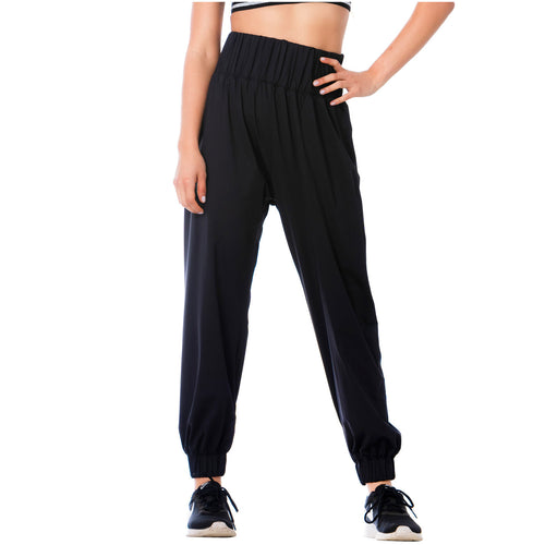 FLEXMEE 952054 | High-Waisted Black Joggers for Women